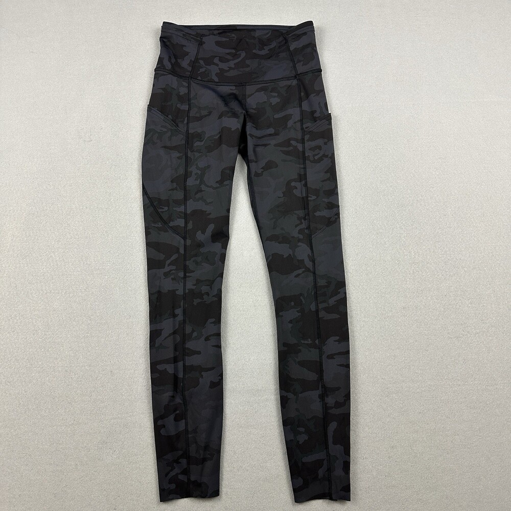 Lululemon Pants Women 4 Heritage 365 Camo Deep Coal Fast and Free Tight II 25"